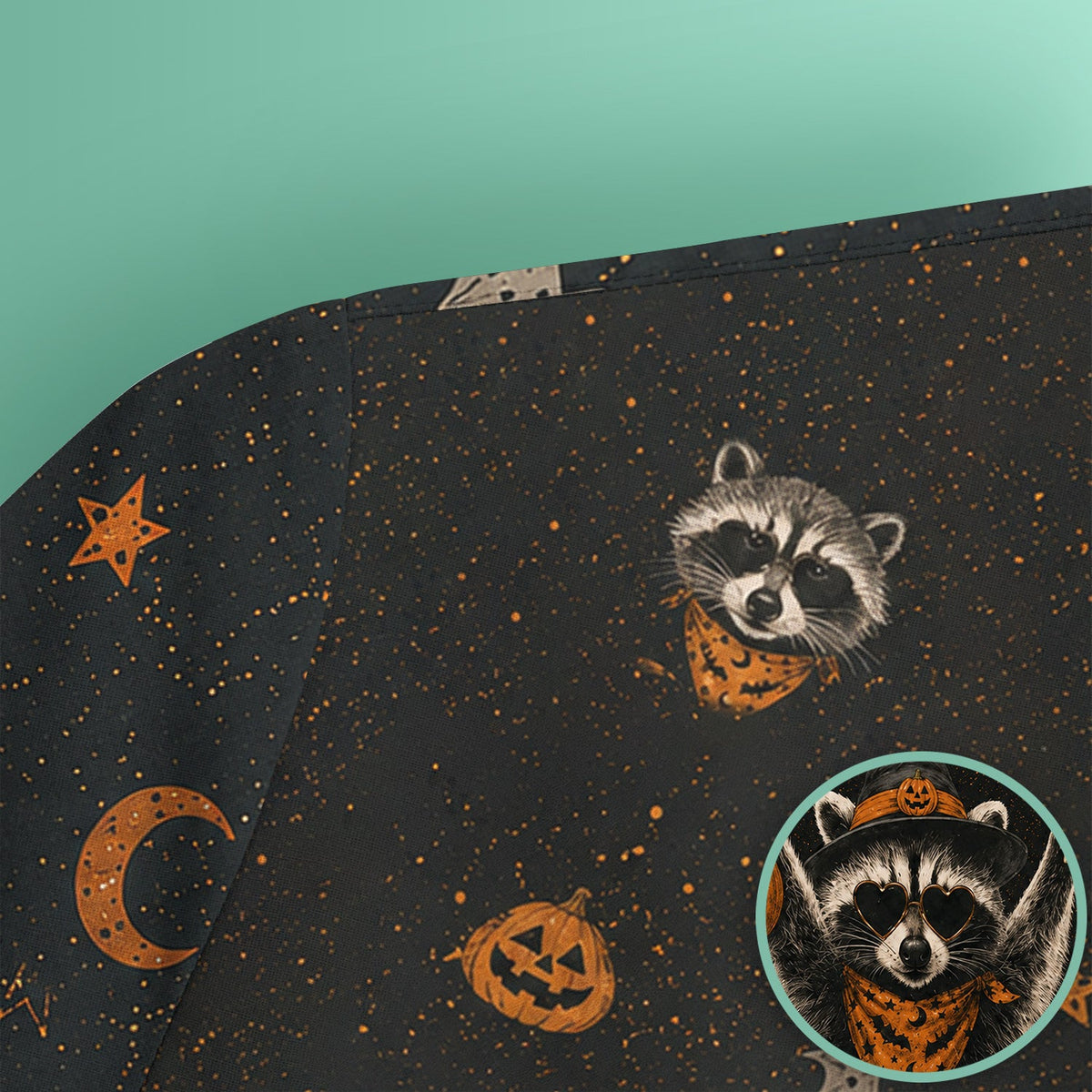 Ghost Pumpkin Raccoon Nurse Scrub Top - Halloween Gift