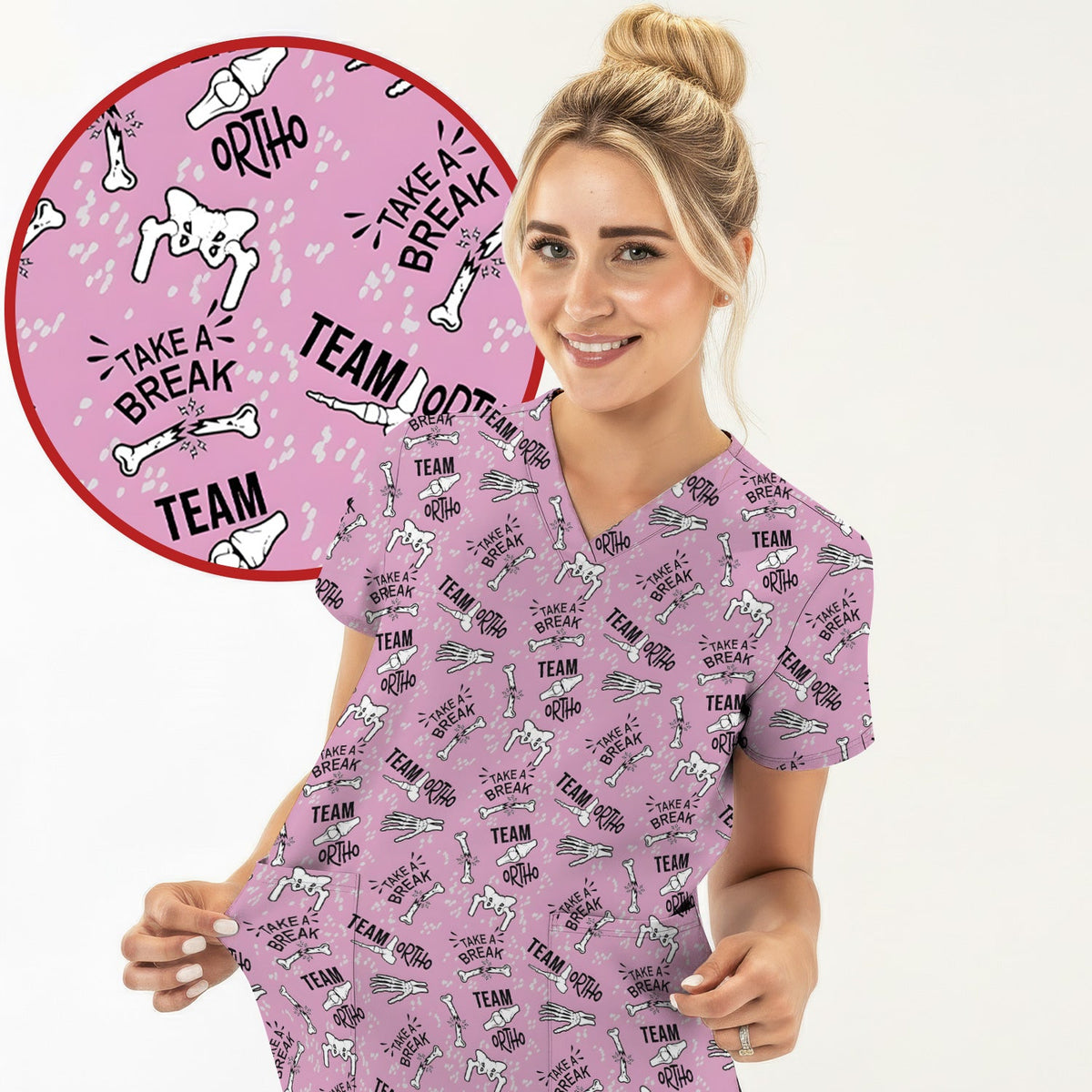 Team Ortho Bone Joint Nurse Scrub Set
