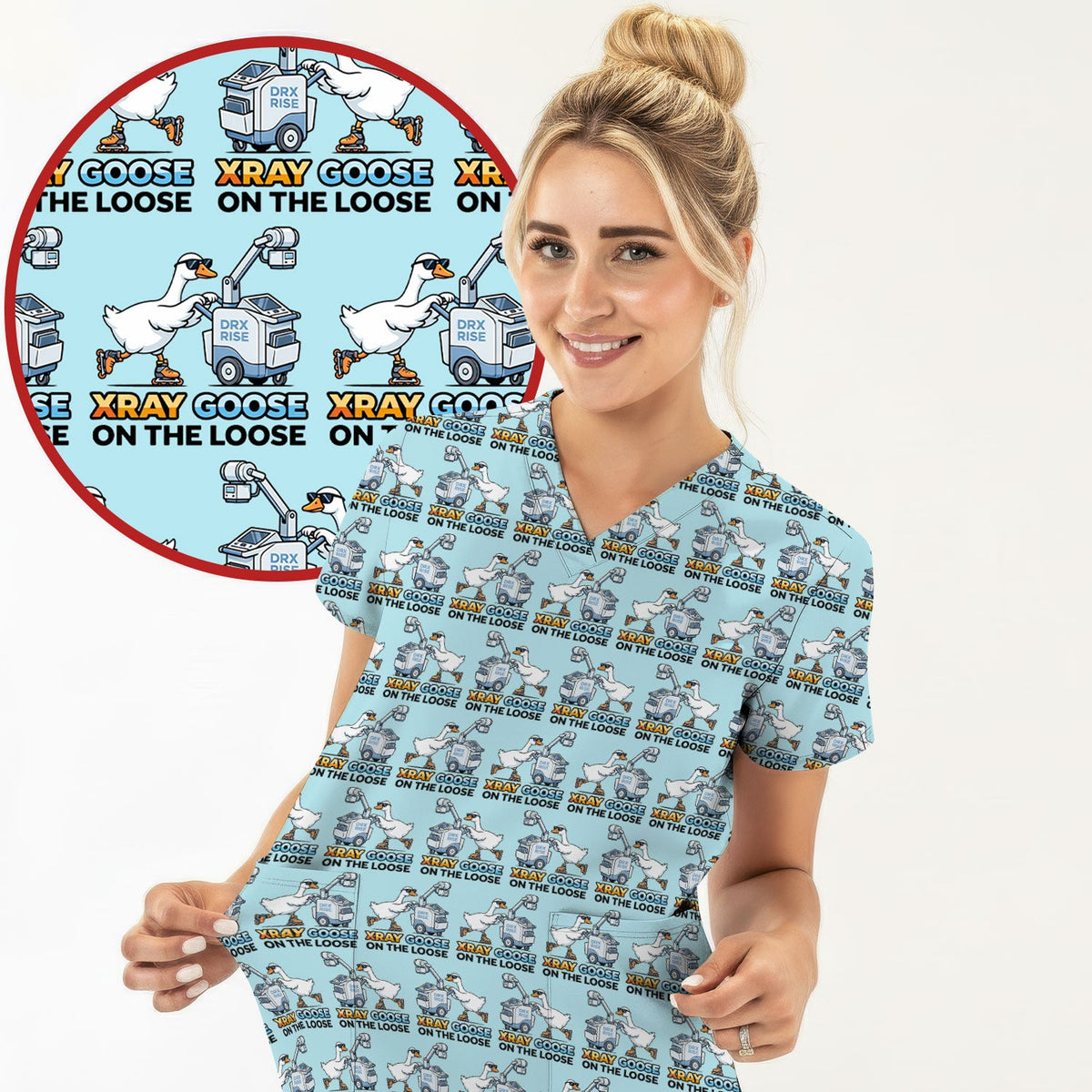 Xray Goose On The Loose Nurse Scrub Top