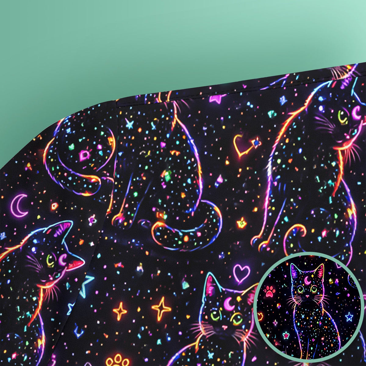 Mystical Cosmic Moon Cat Nurse Scrub Top