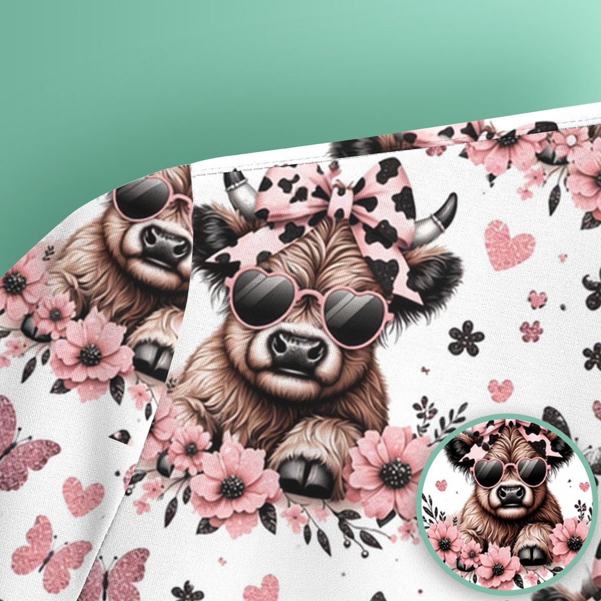 Cow Heart Sunglasses Nurse Scrub Top