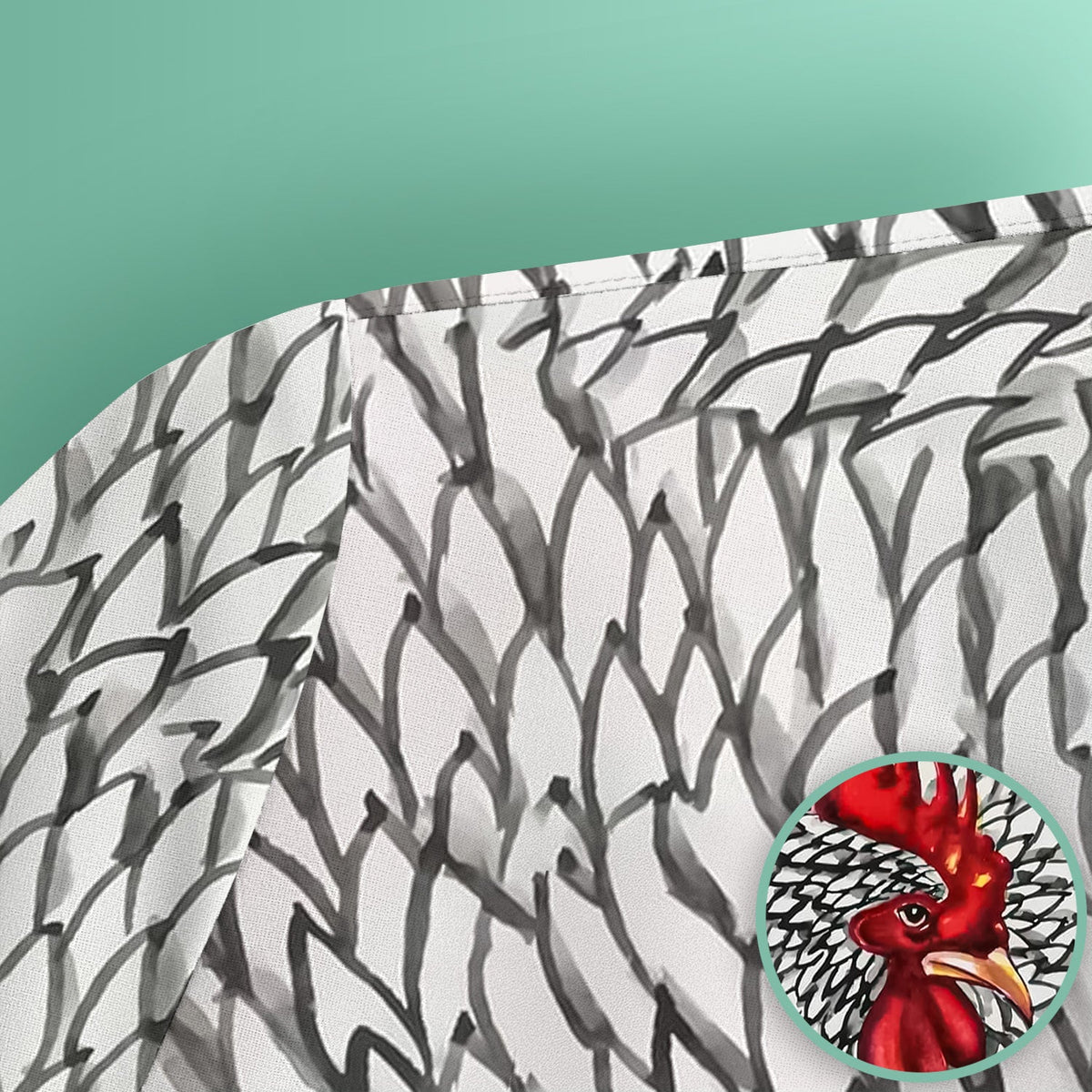 Watercolor Rooster Feather Nurse Scrub Top