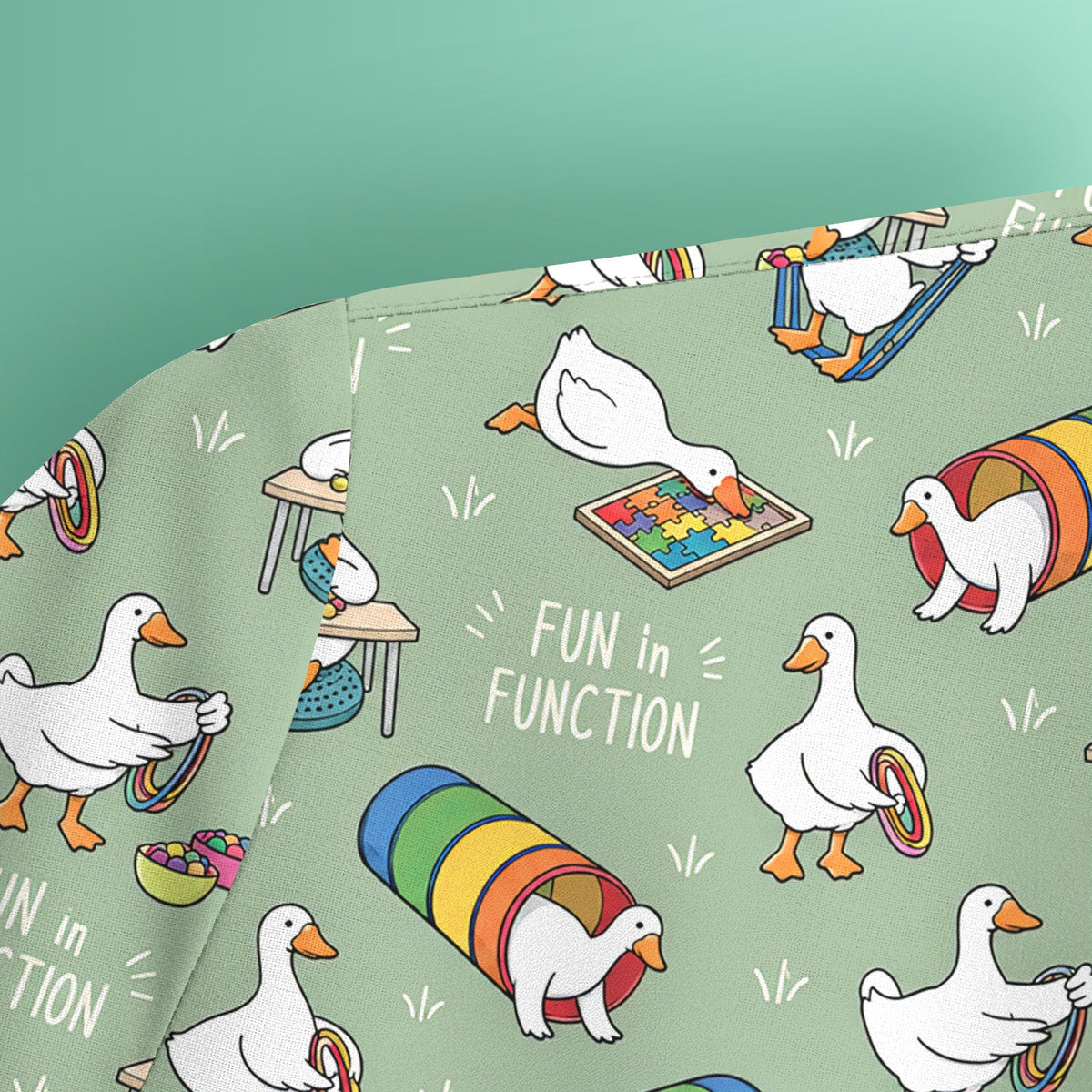Fun In Function Occupational Therapy Duck Nurse Scrub Top