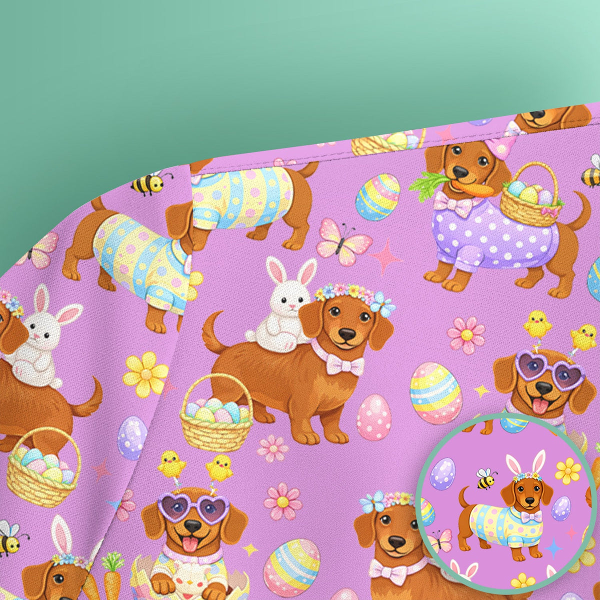 Easter Dachshund Nurse Scrub Top