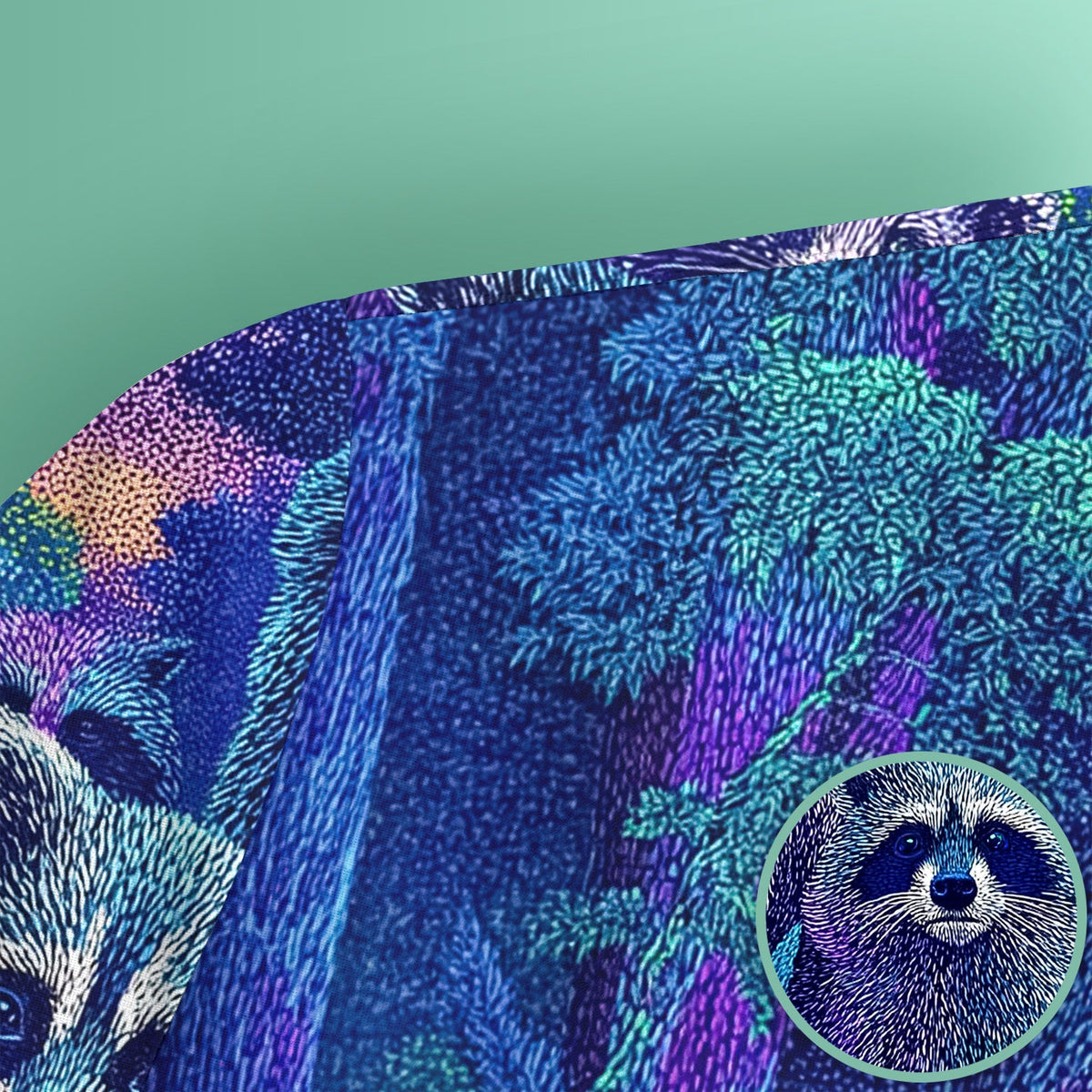 Moonlit Raccoon Nurse Scrub Top