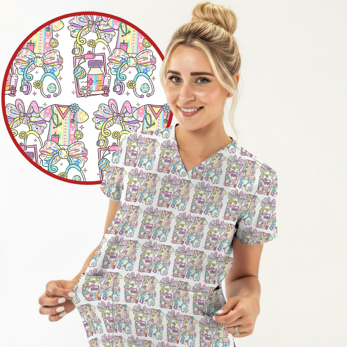 Colorful Nurse Supplies Scrub Set