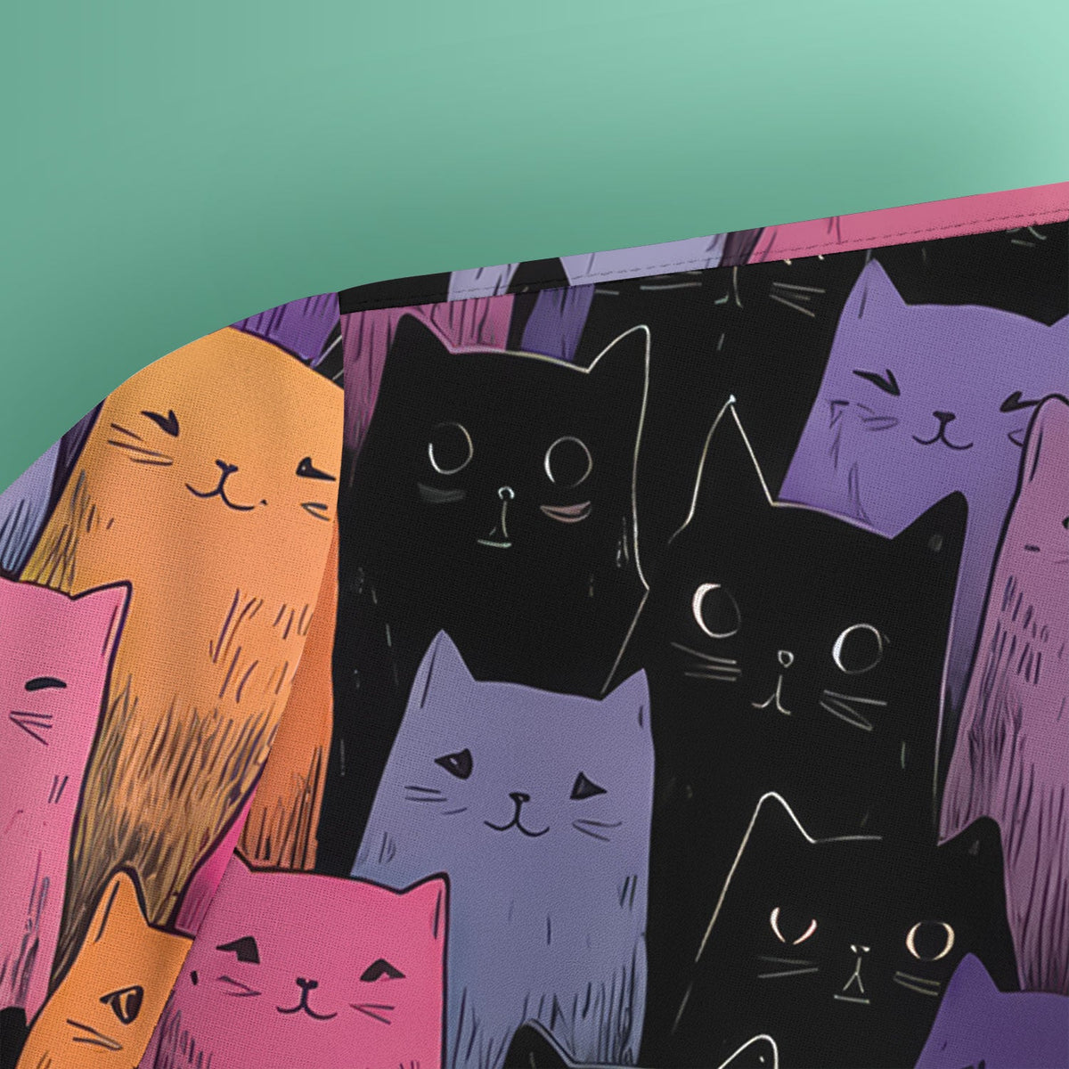 Colorful Cat Art Nurse Scrub Top