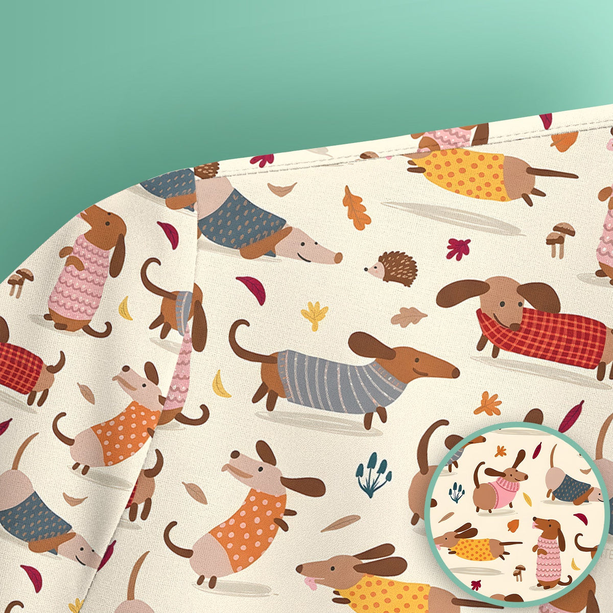 Cute Autumn Dachshund Nurse Scrub Top