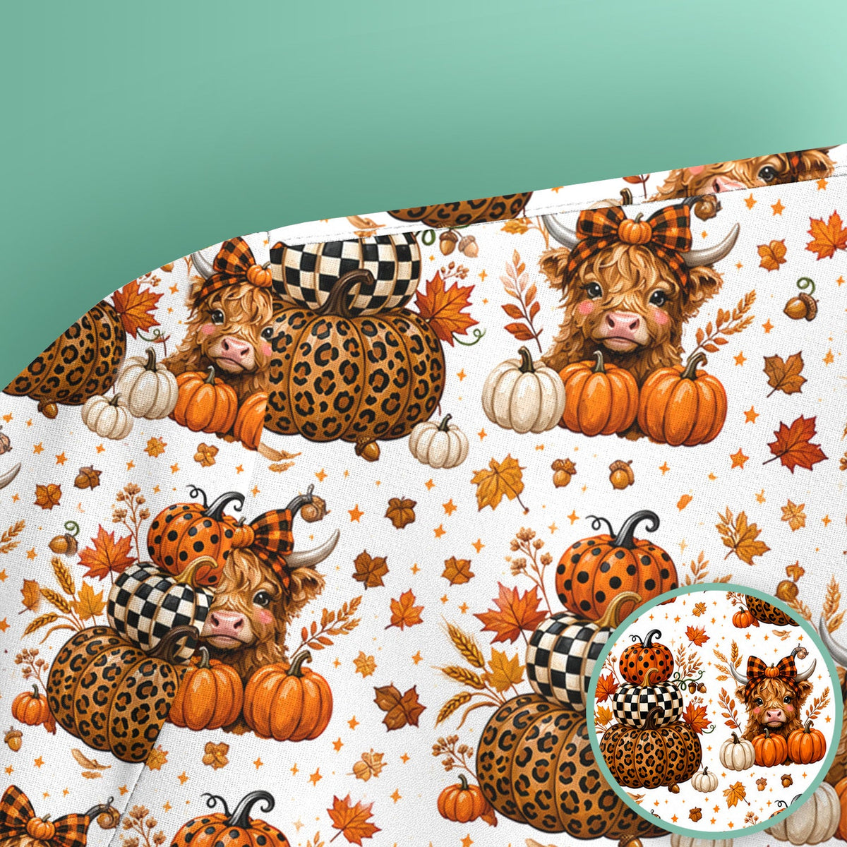 Fall Highland Cow Nurse Scrub Top