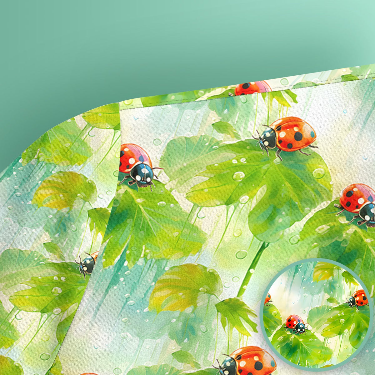 Ladybugs On Rainy Leaves Nurse Scrub Top