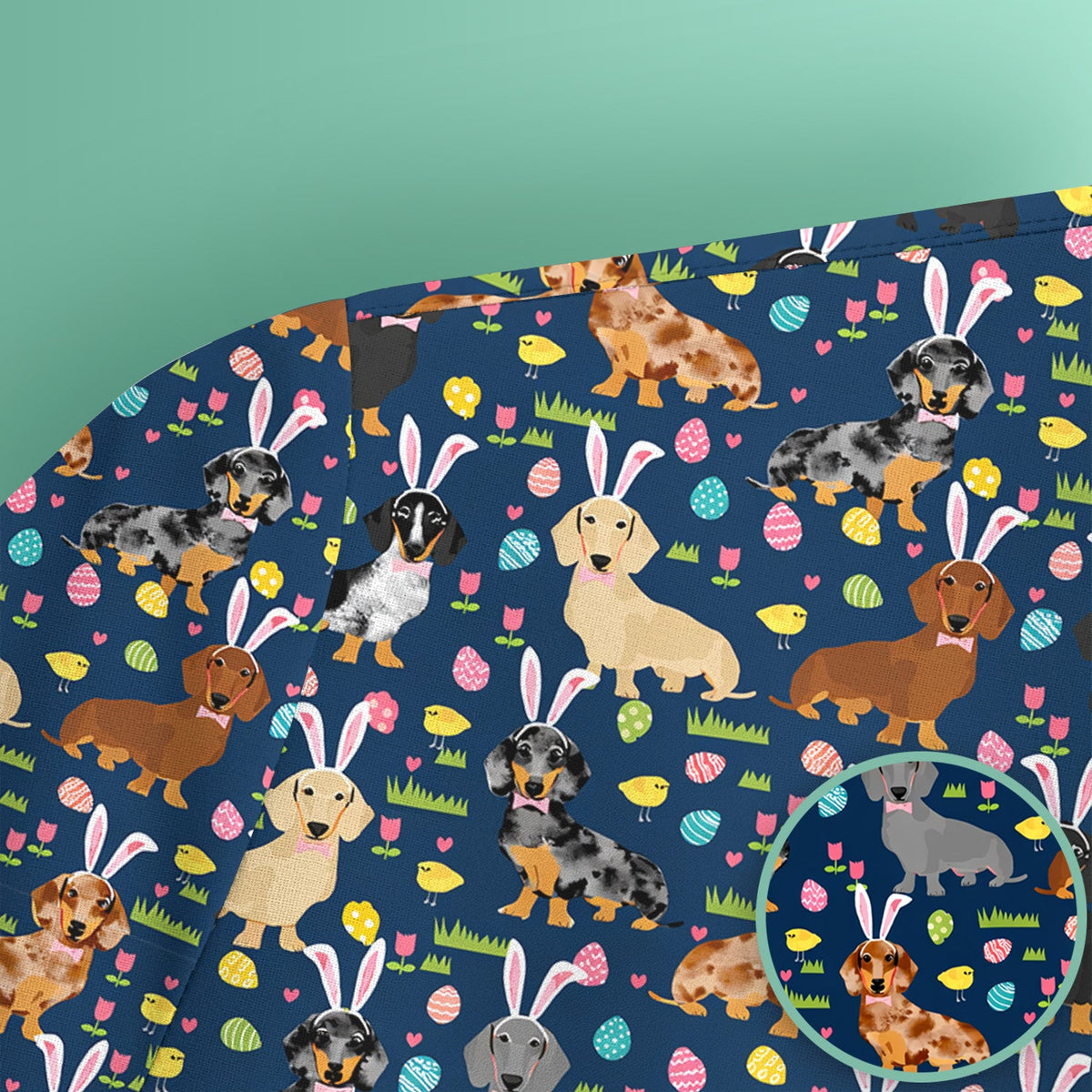 Dachshund Dog Nurse Scrub Top - Easter Gift