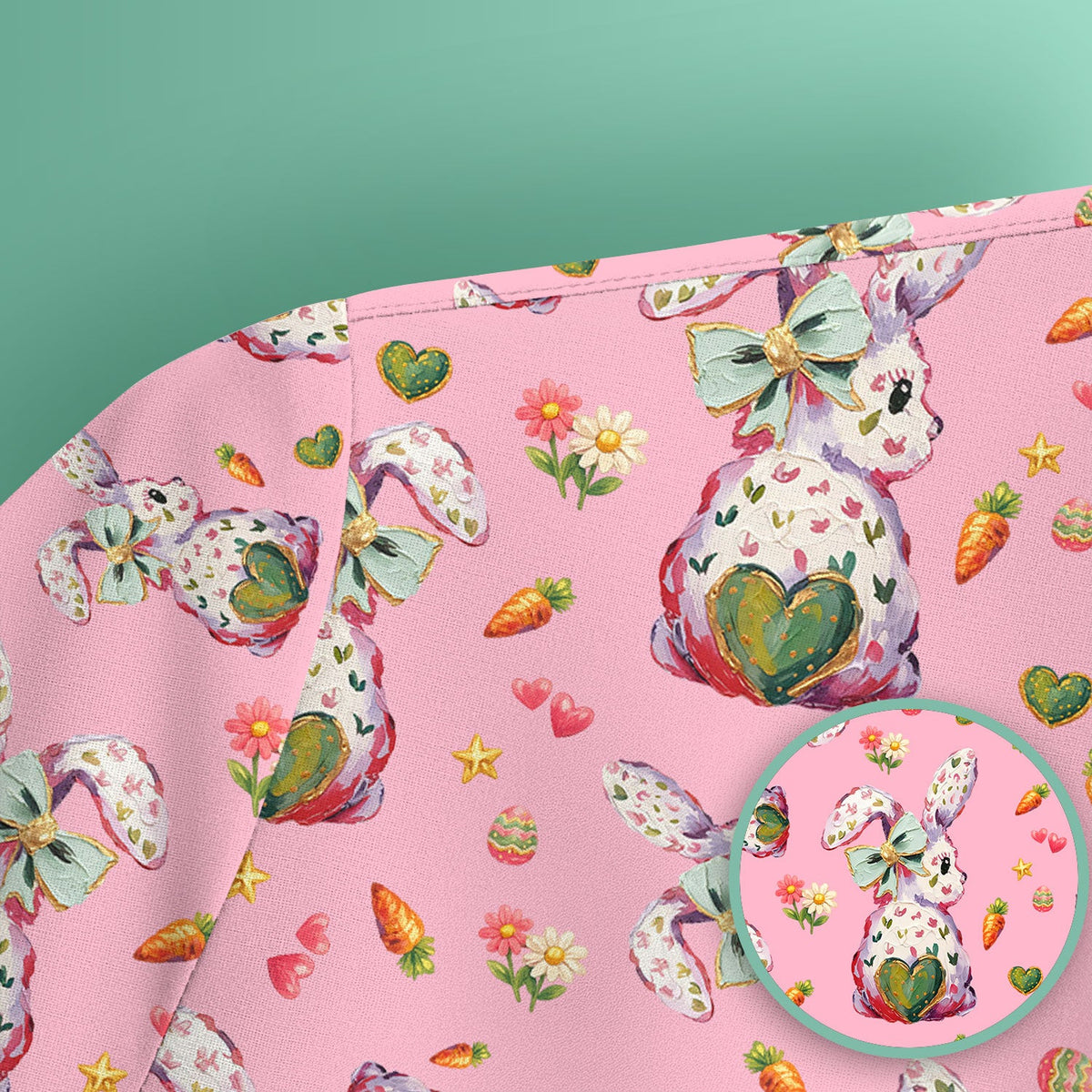 Pastel Bunny Easter Nurse Scrub Top