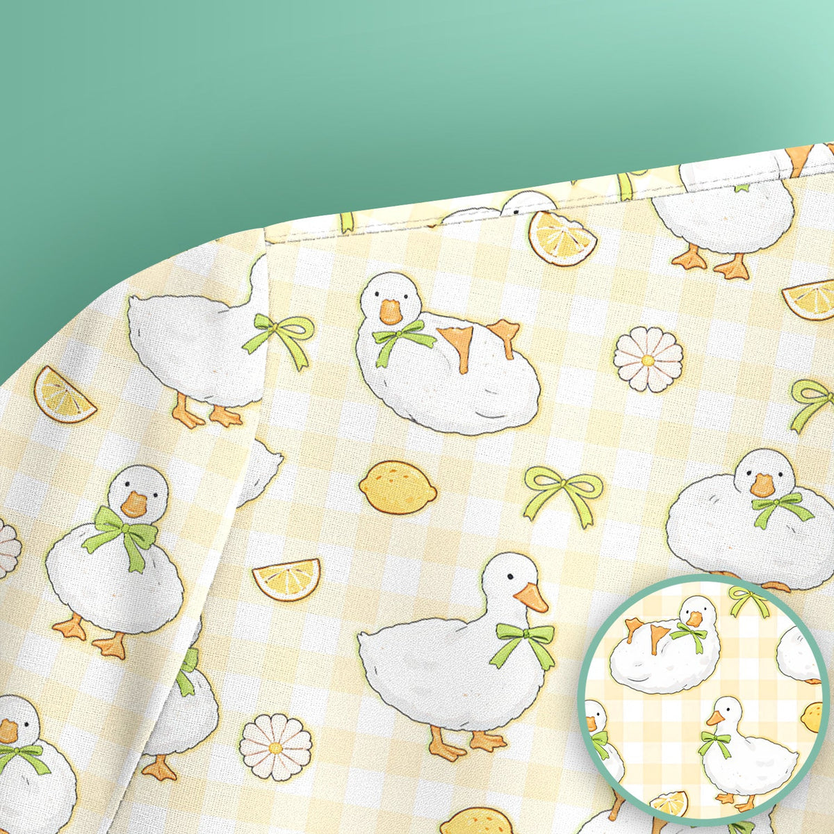 Adorable Ducks Lemon Daisy Nurse Scrub Top