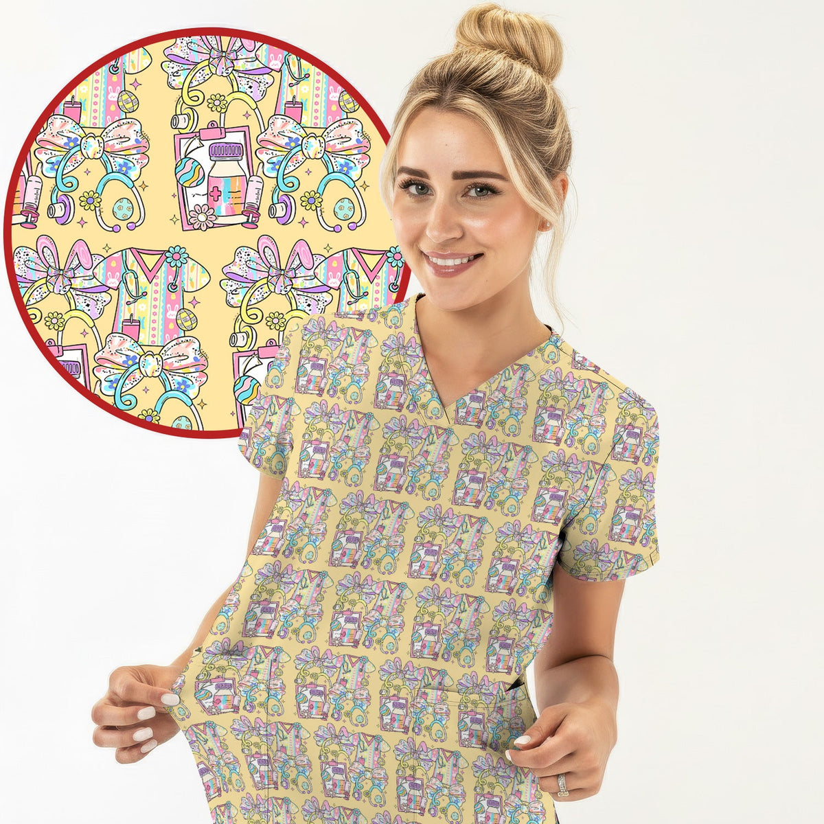 Colorful Nurse Supplies Scrub Set