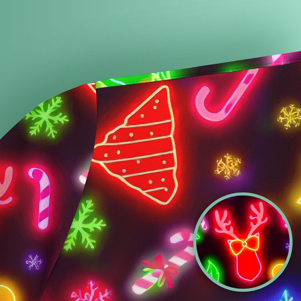 Neon Reindeer Nurse Scrub Top