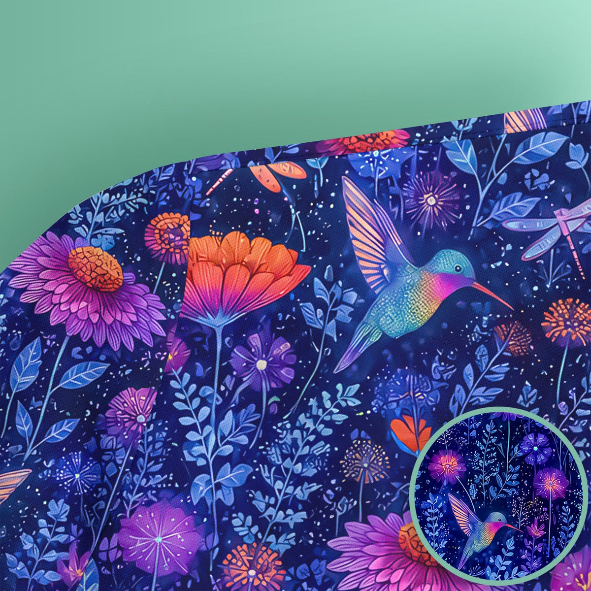 Enchanted Hummingbird Wildflower Garden Nurse Scrub Top