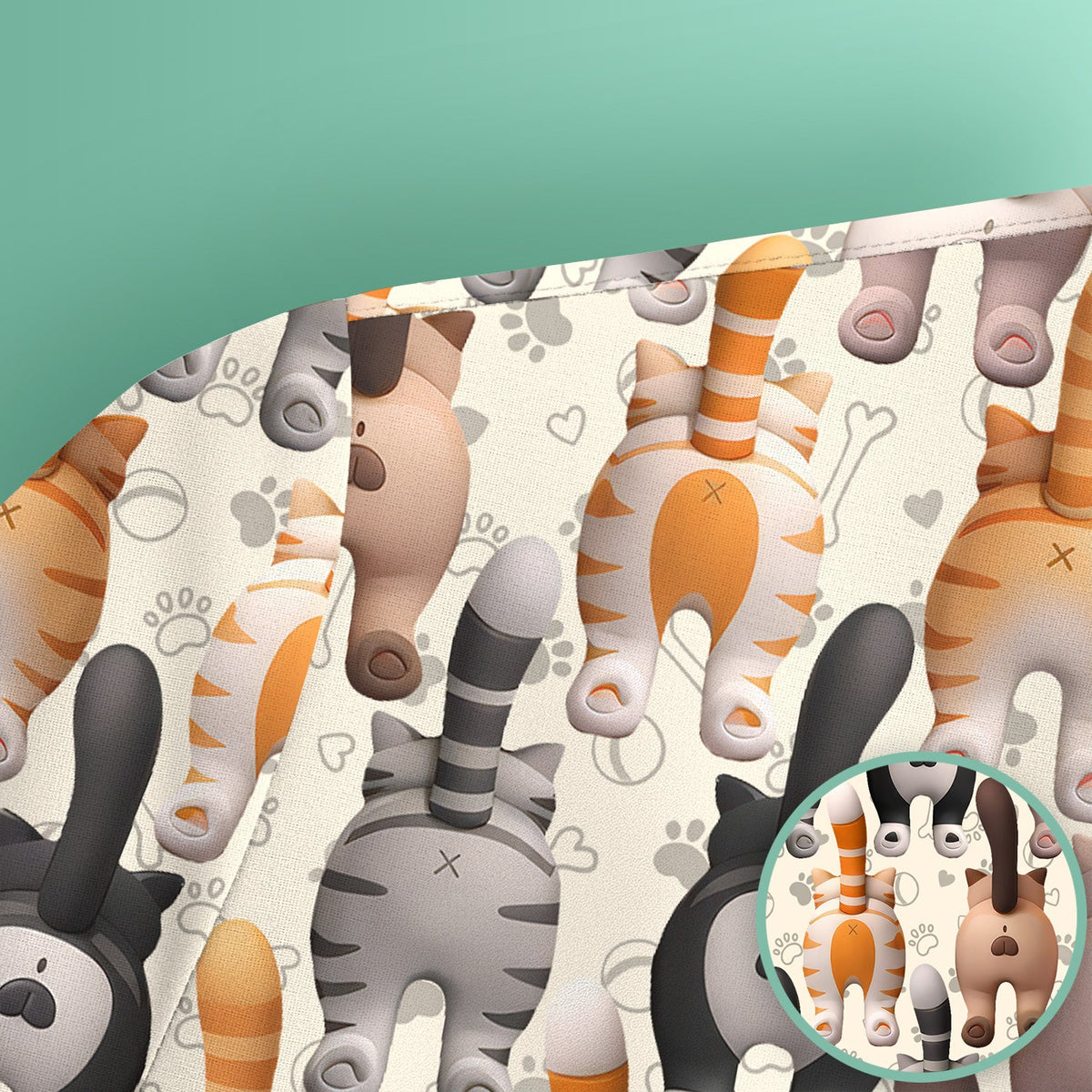 Cat Butt Paw Print Nurse Scrub Top