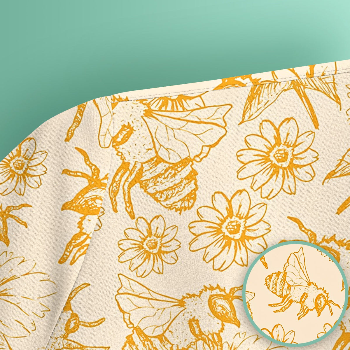 Honey Bee Flower Sketch Nurse Scrub Top