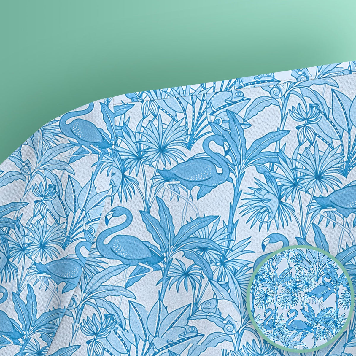 Tropical Flamingo Palm Leaves Nurse Scrub Top