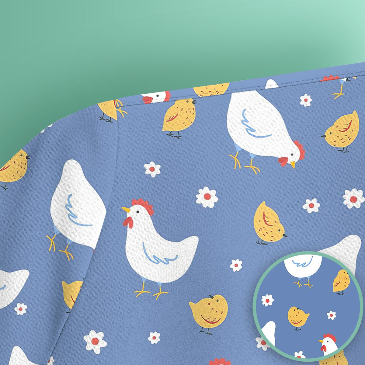 Chicken And Cute Chicks Nurse Scrub Top
