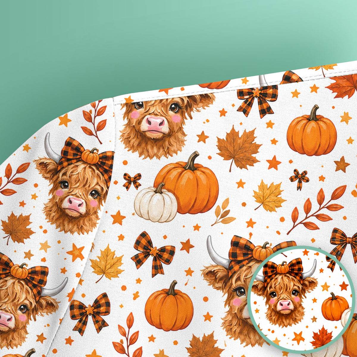 Cute Fall Highland Cow Scrub Top, Comfortable Scrubs for Nurses