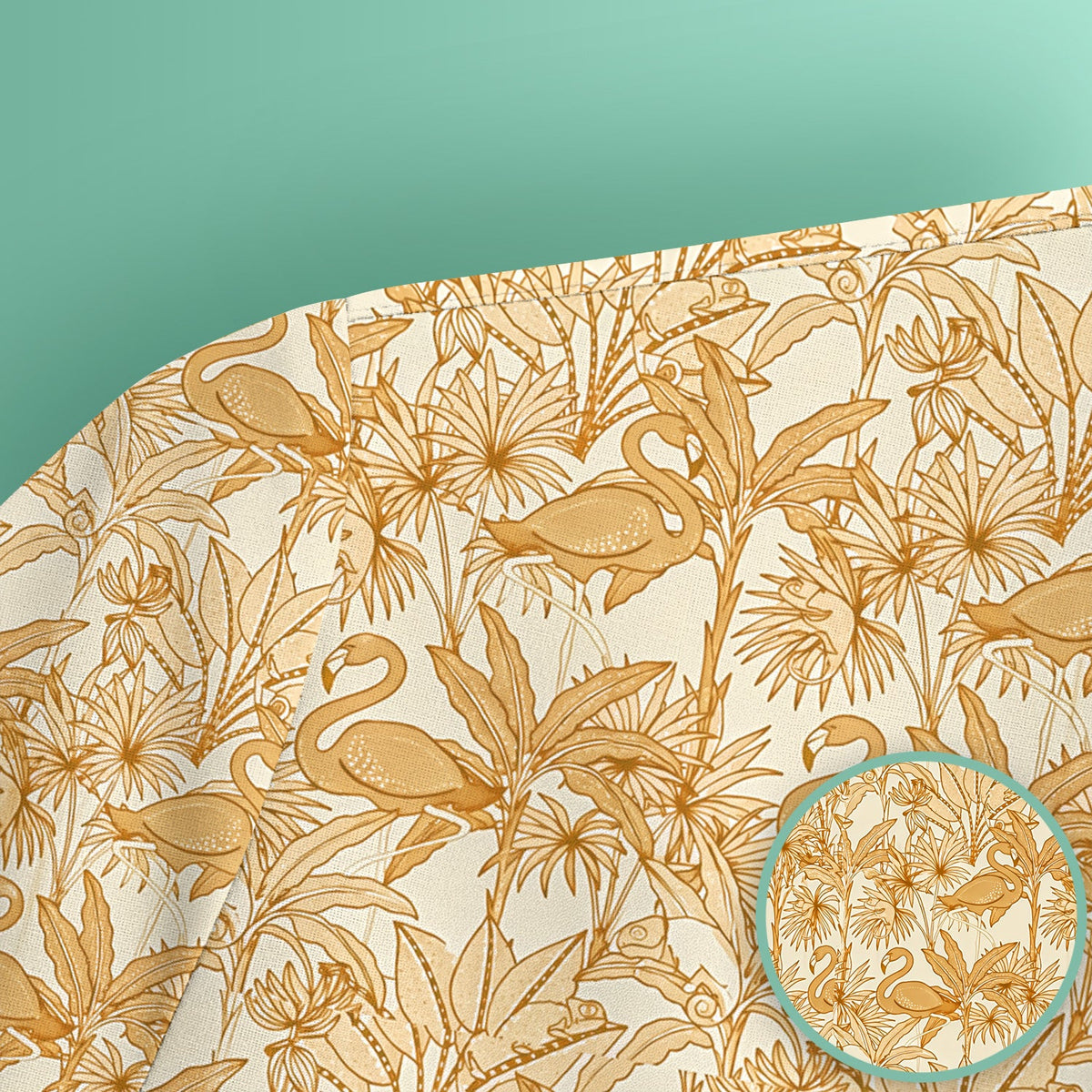 Tropical Flamingo Palm Leaves Nurse Scrub Top
