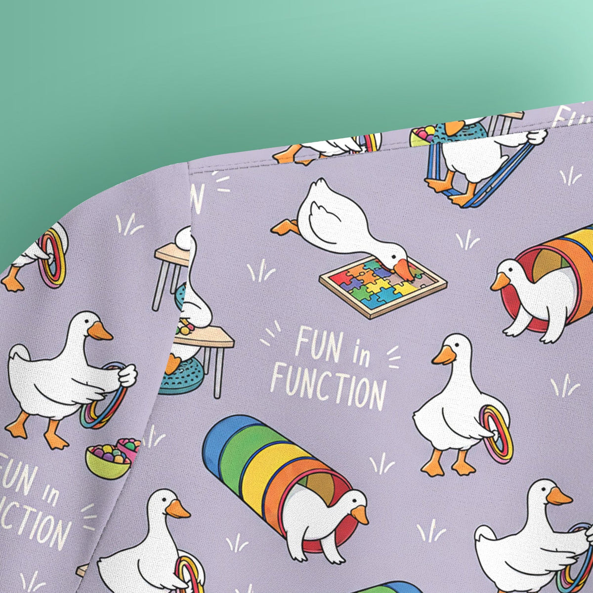 Fun In Function Occupational Therapy Duck Nurse Scrub Top