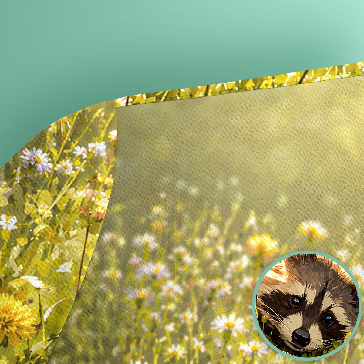 Meadow Raccoon Wildflower Garden Nurse Scrub Top