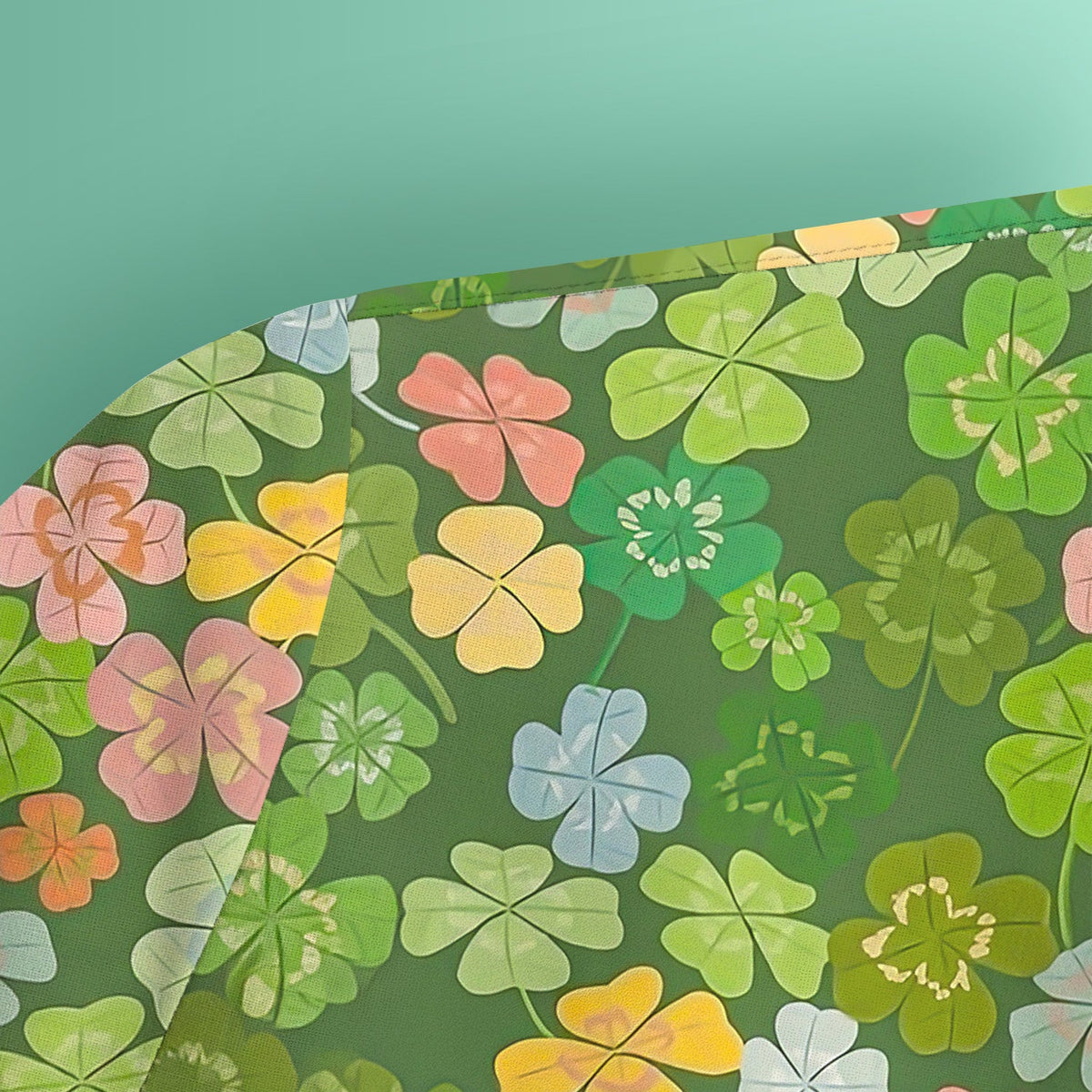 Colorful Shamrock Clover Nurse Scrub Top