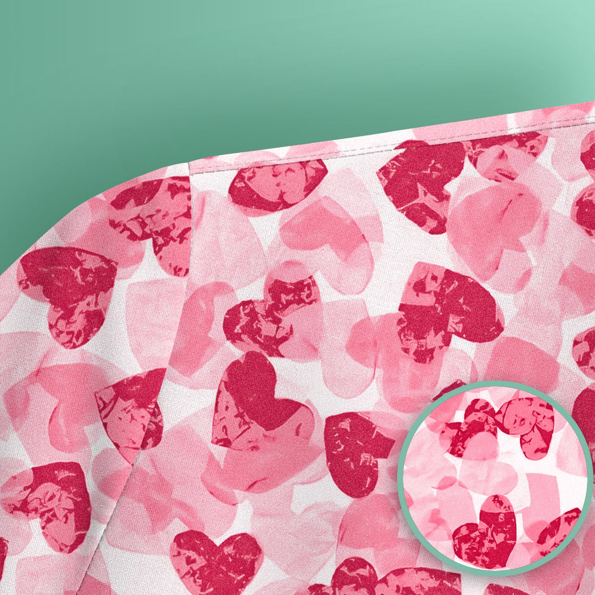 Valentine Heart Pattern Medical Scrub Top, Comfortable Scrubs for Nurses