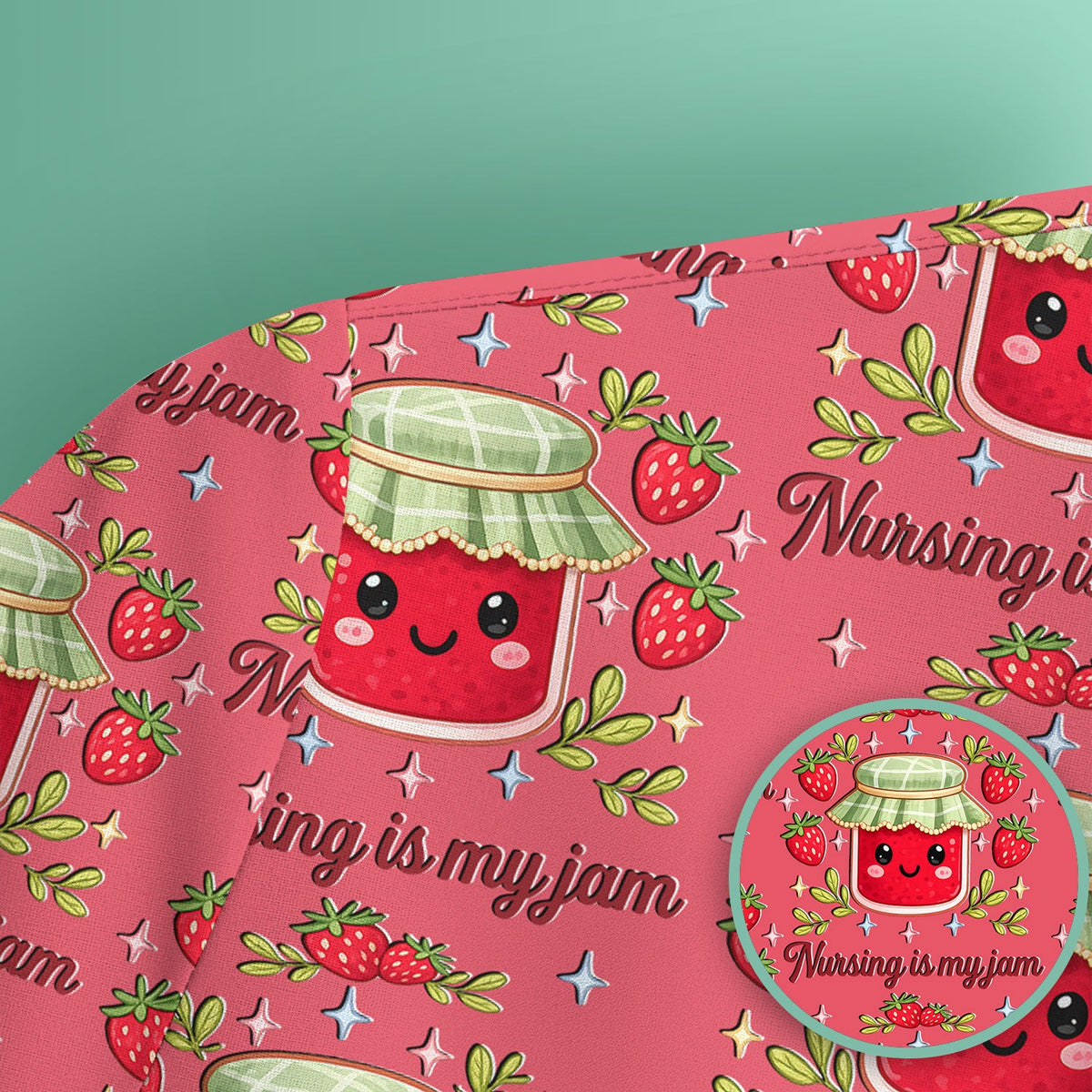 Strawberry Jam Nurse Scrub Top