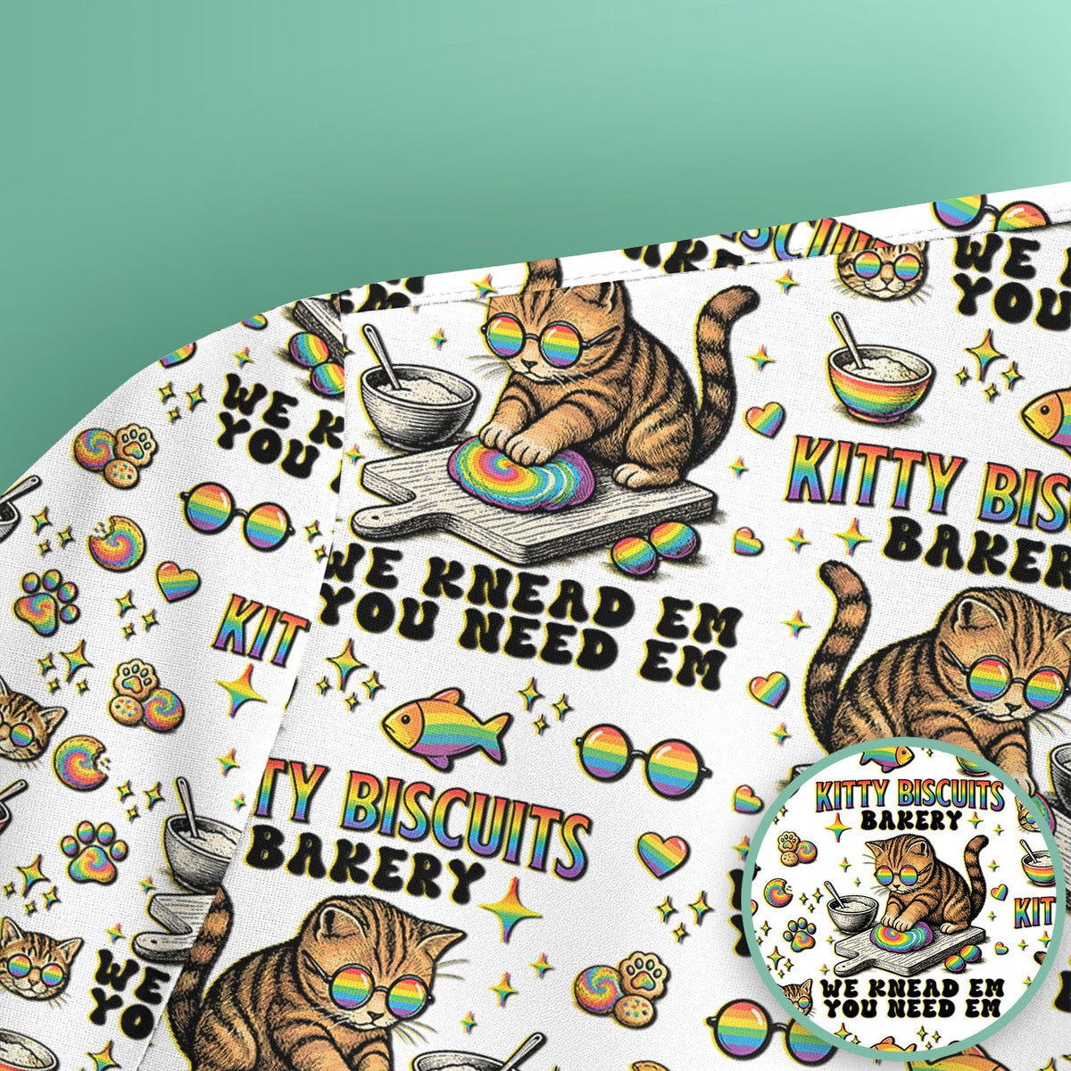 Pride Nurse Cat Baking Scrub Top