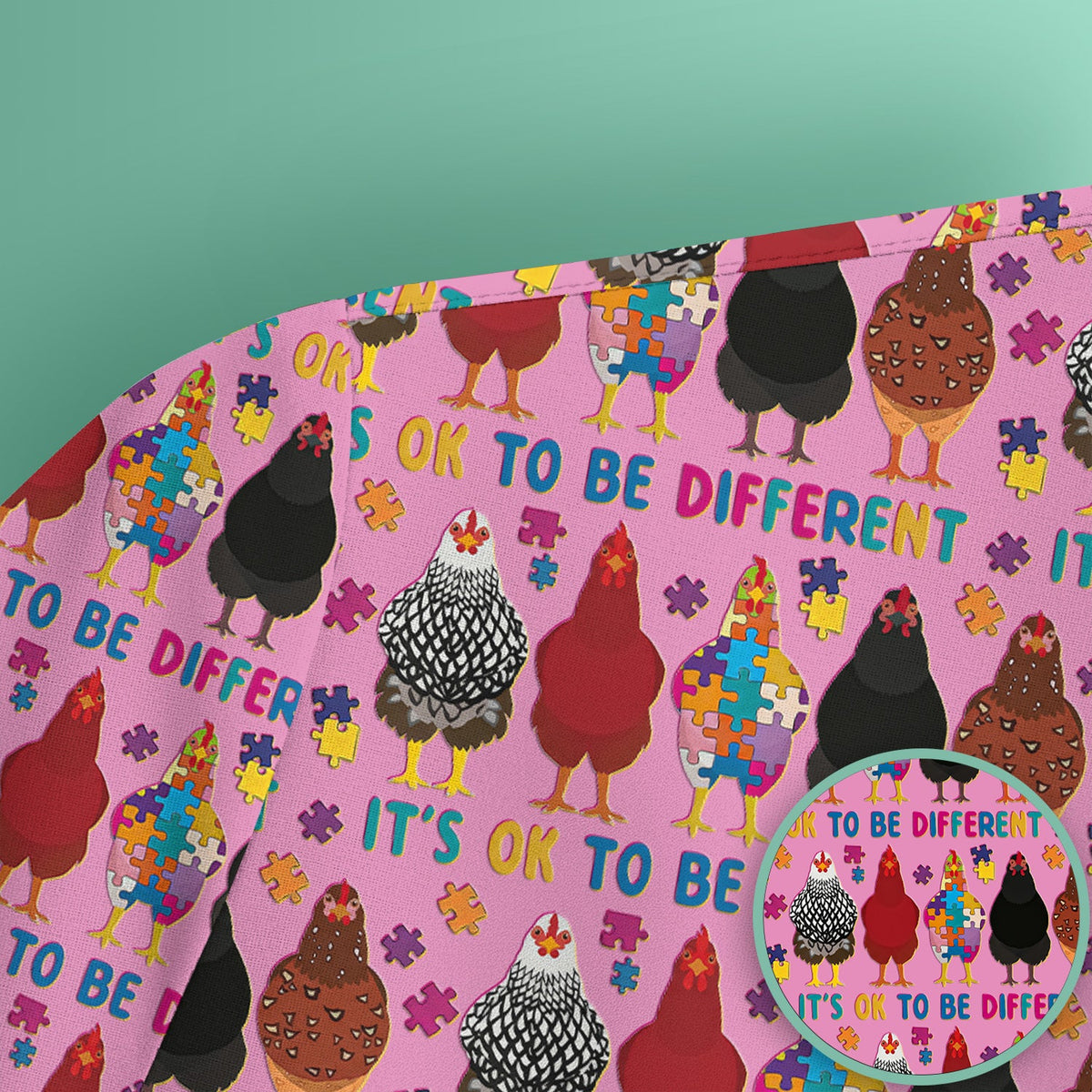 Autism Chicken It's OK To Be Different Nurse Scrub Top