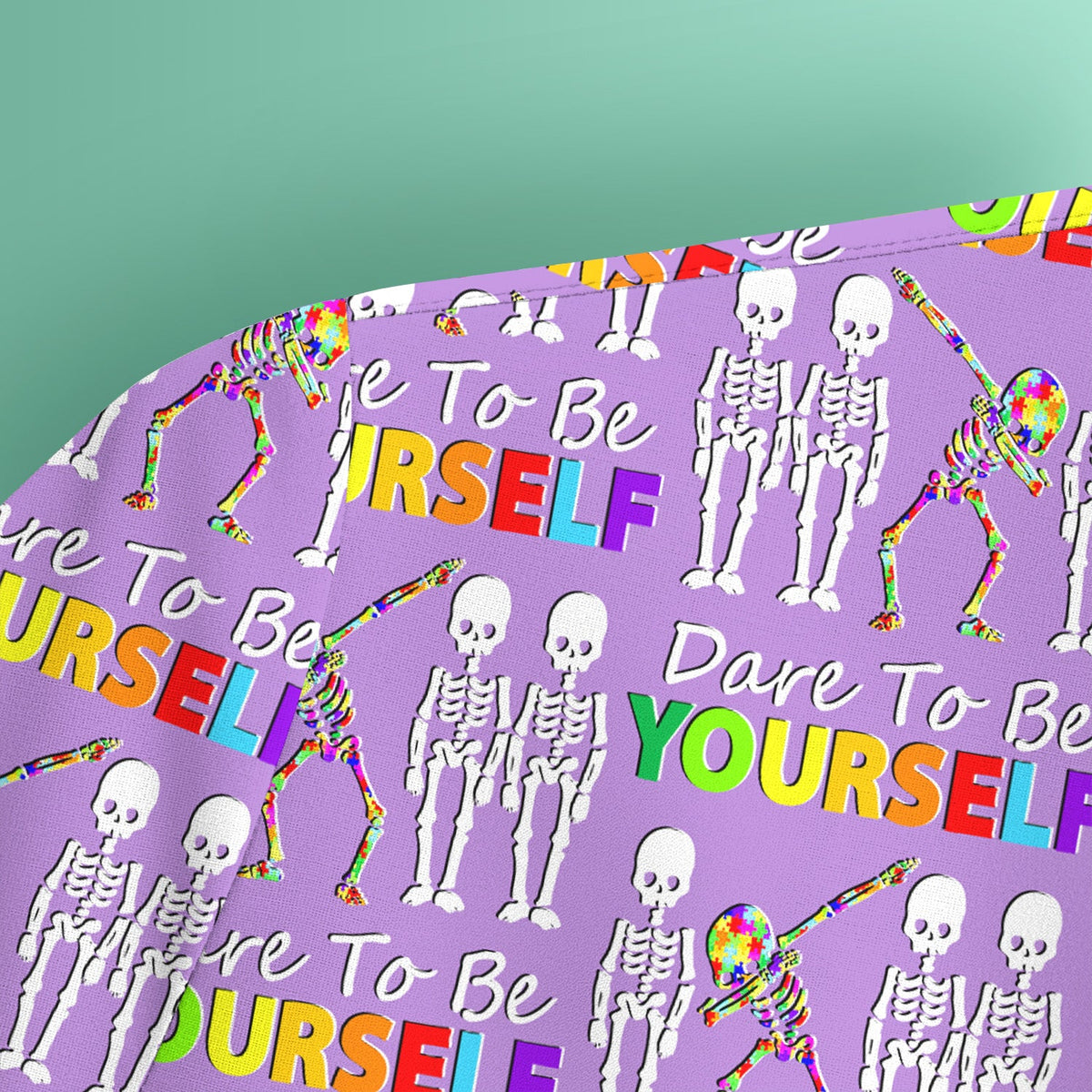 Rainbow Skeleton Dare To Be Yourself Nurse Scrub Top