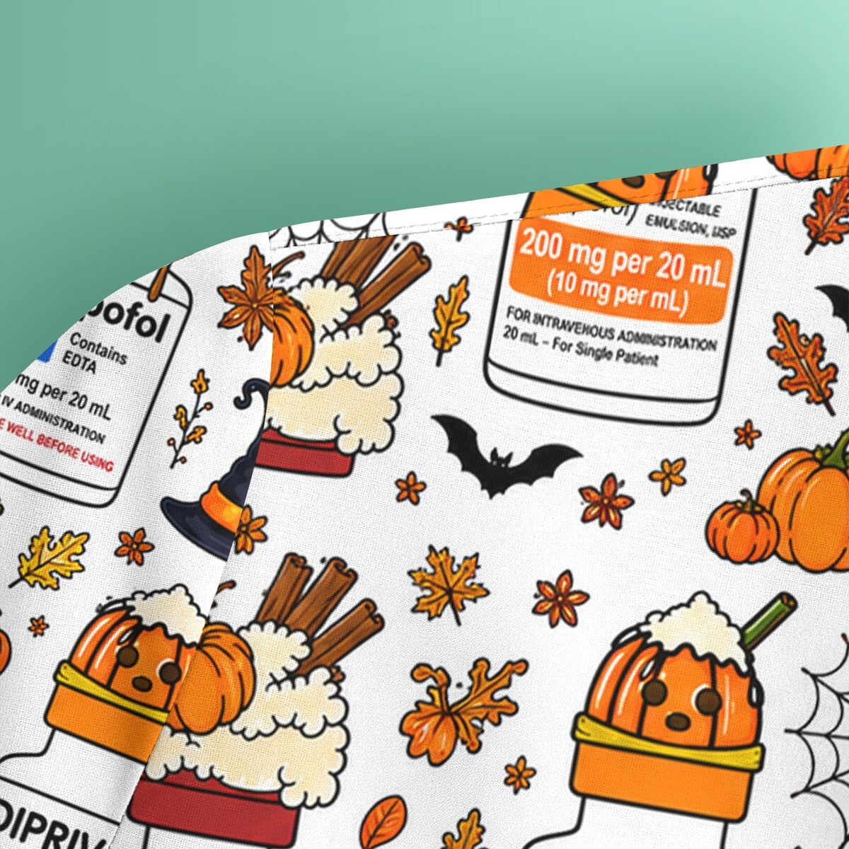 Witch Hat Pumpkin Nurse Scrub Top - Halloween Gift