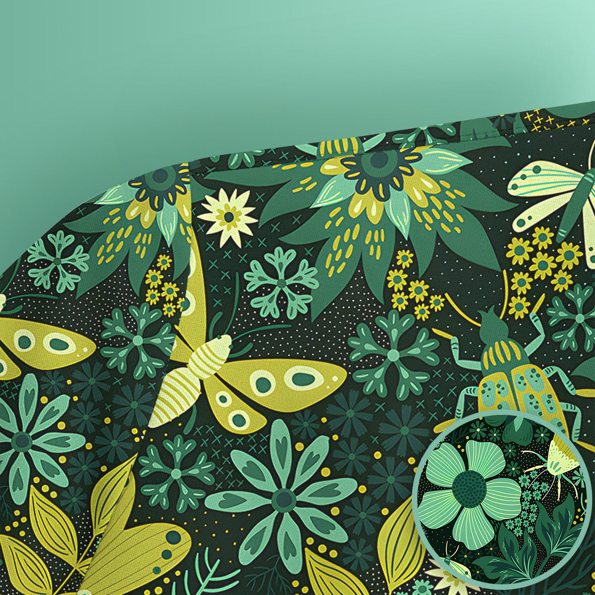 Green Botanical Butterfly Nurse Scrub Top