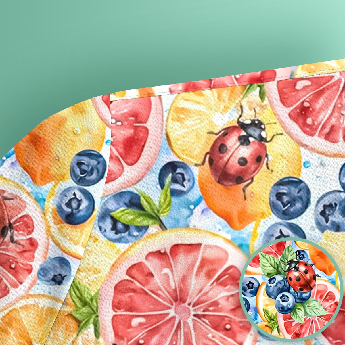 Citrus Berry Ladybug Nurse Scrub Top