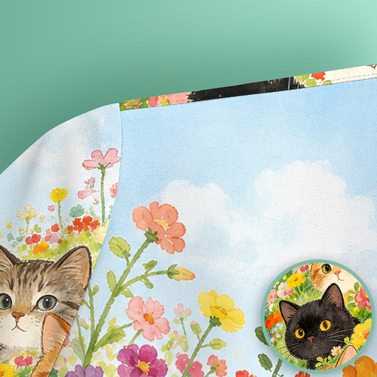 Garden Cats Flower Path Nurse Scrub Top