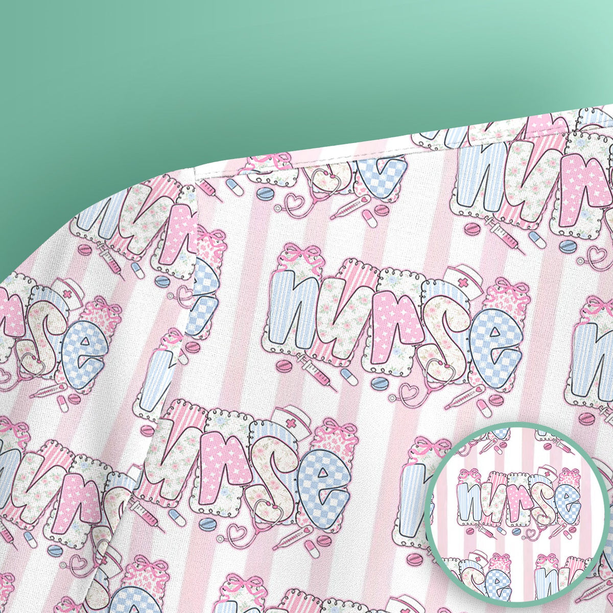 Pastel Nurse Scrub Top