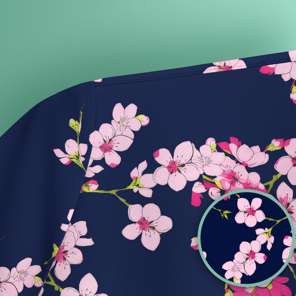 Elegant Cherry Blossom Nurse Scrub Top