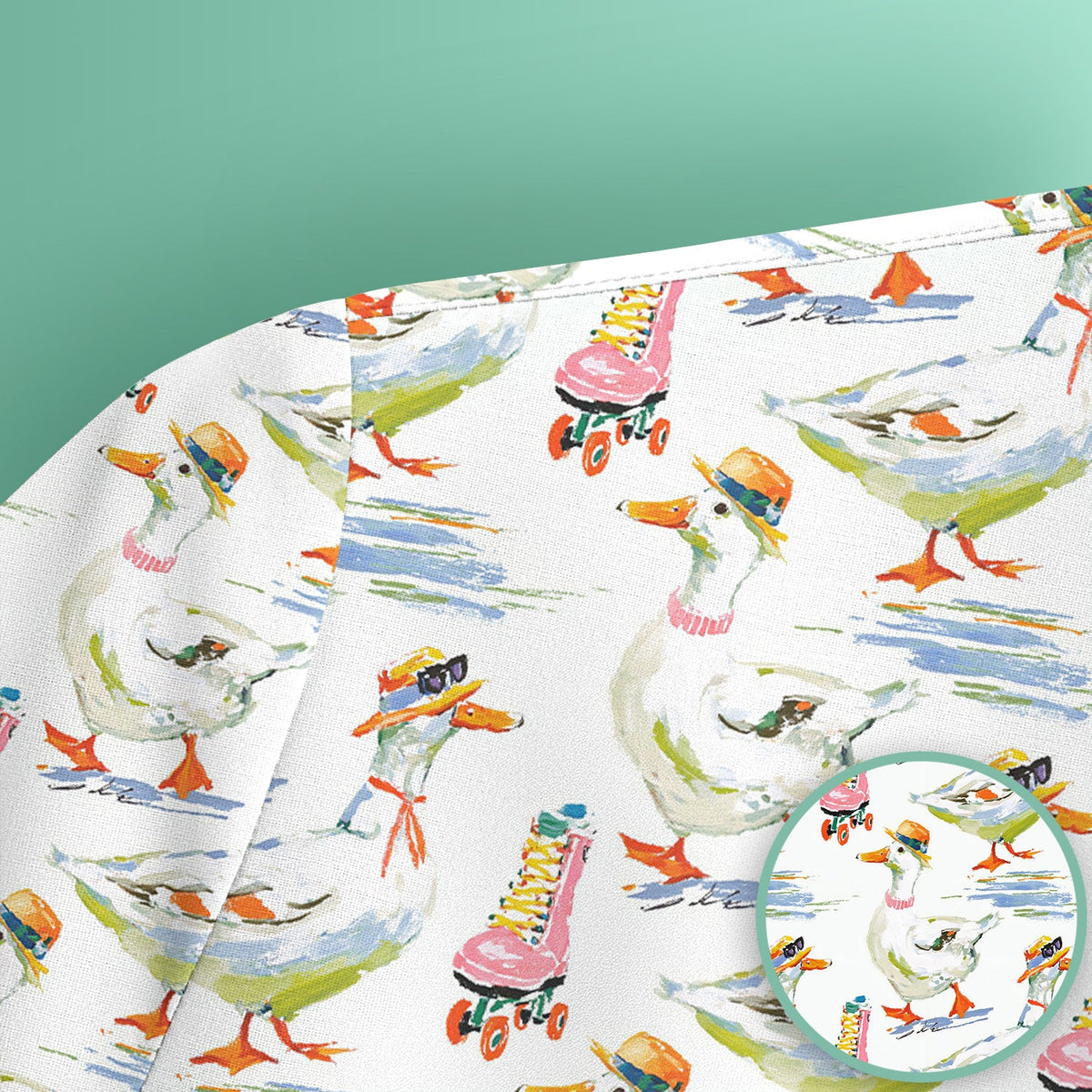 Roller Skating Goose Nurse Scrub Top