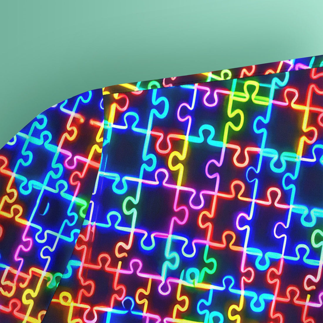 Autism Puzzle Neon Nurse Scrub Top
