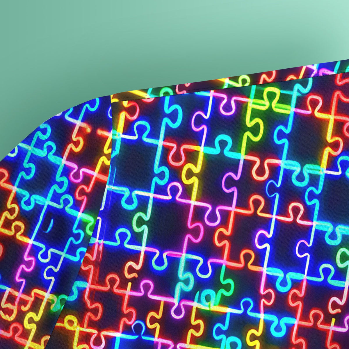 Autism Puzzle Neon Nurse Scrub Top