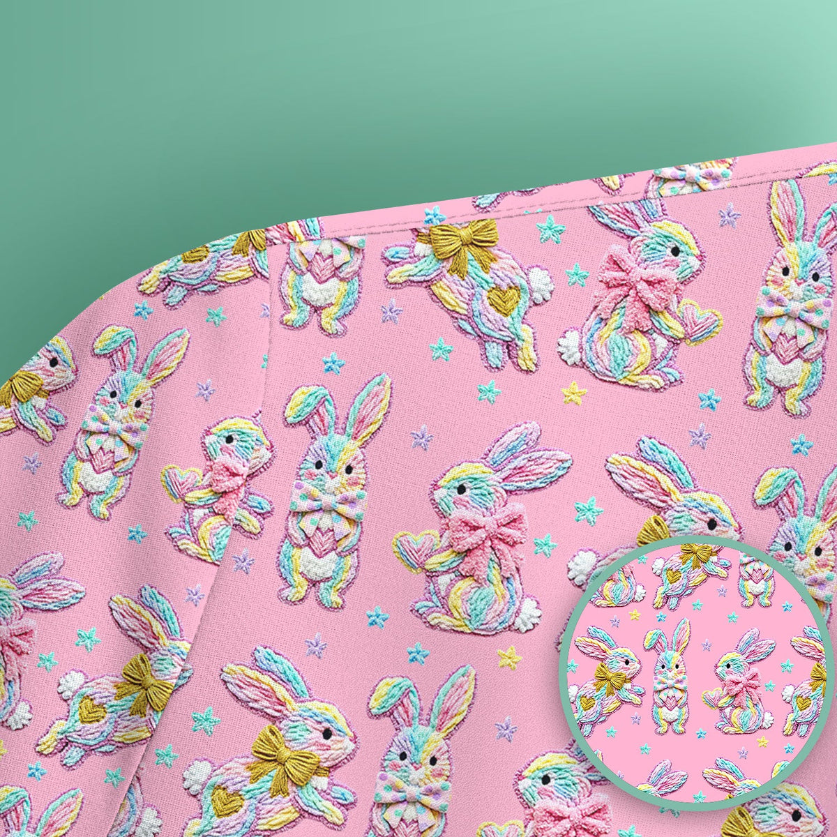 Cartoon Bunny Nurse Scrub Top - Easter Gift