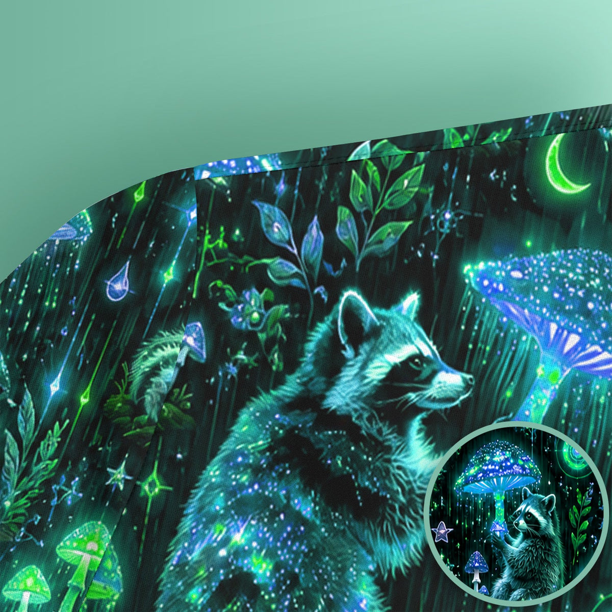 Glowing Raccoon Forest Nurse Scrub Top
