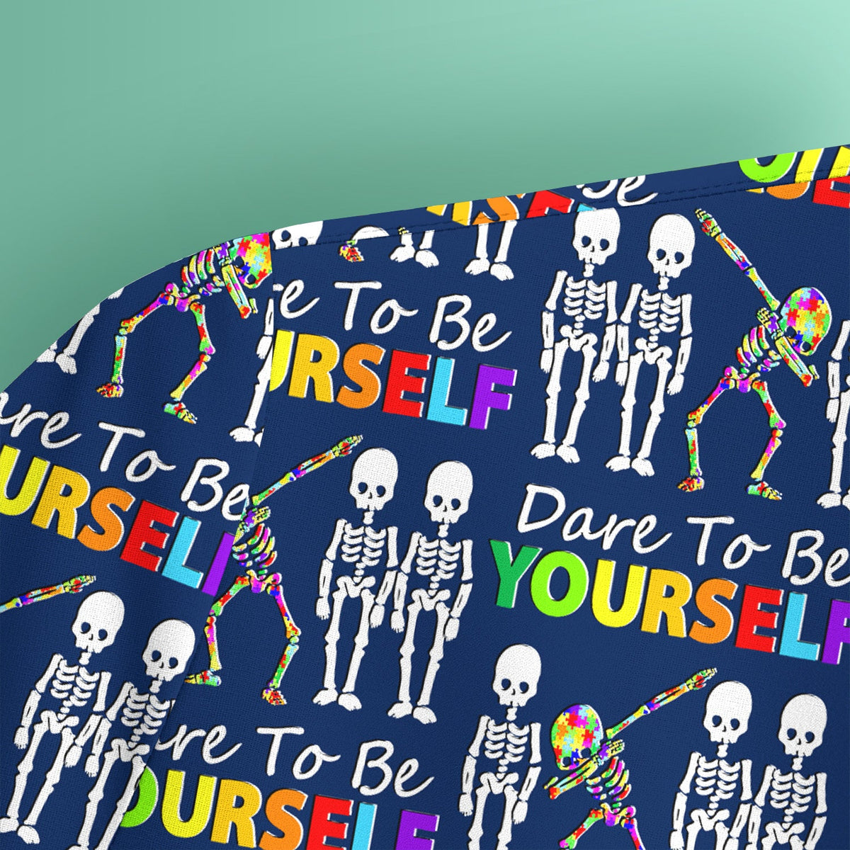 Rainbow Skeleton Dare To Be Yourself Nurse Scrub Top