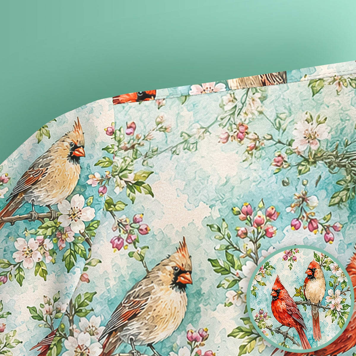 Cardinal Blossom Branch Nurse Scrub Top