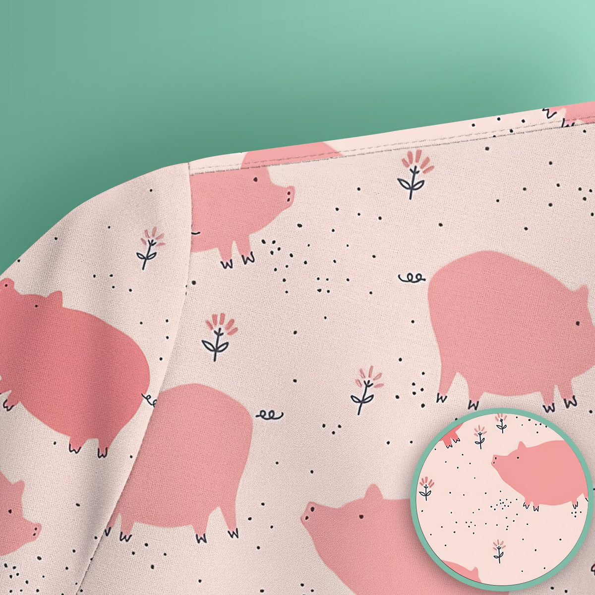 Pink Pig Farm Nurse Scrub Top