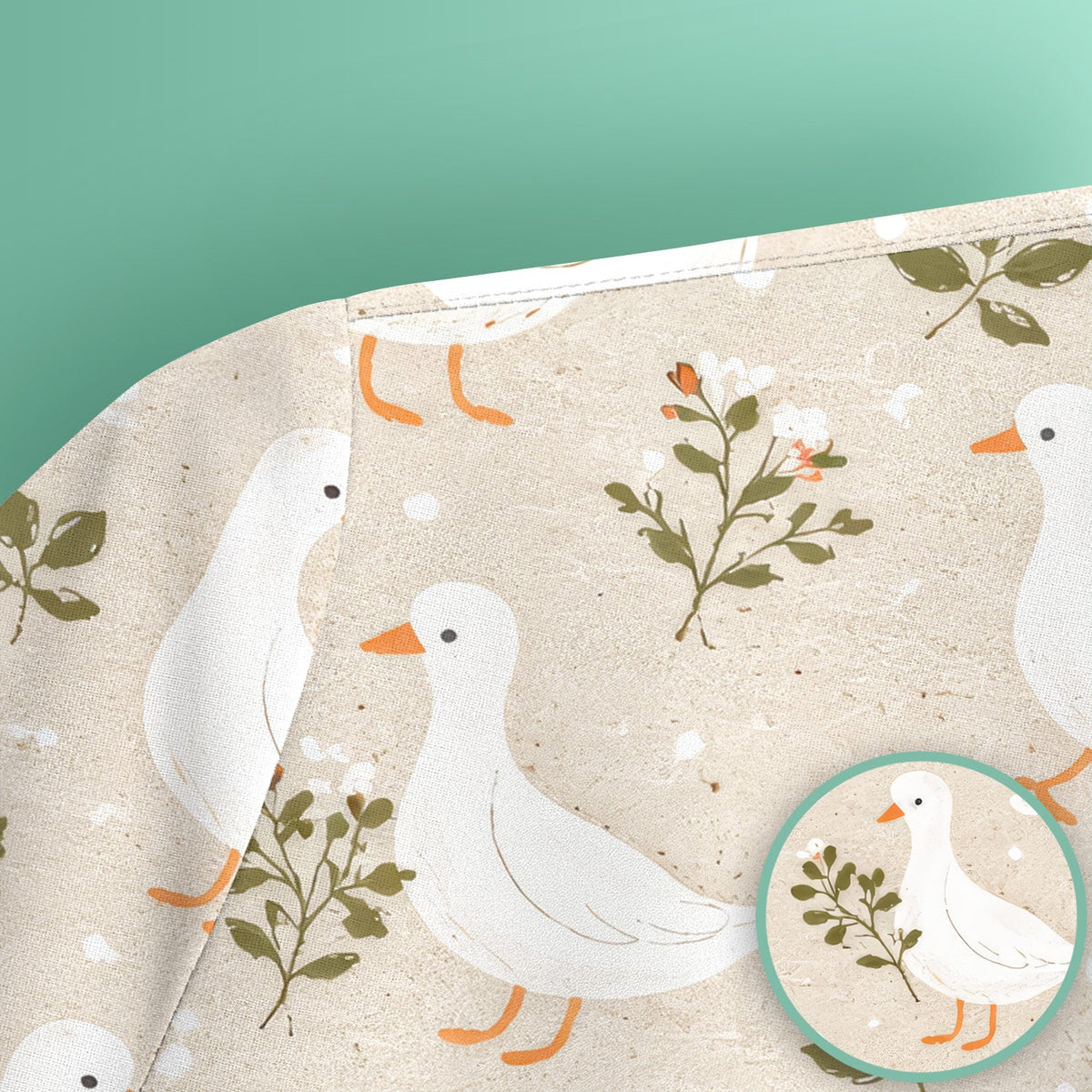 White Goose Floral Meadow Nurse Scrub Top