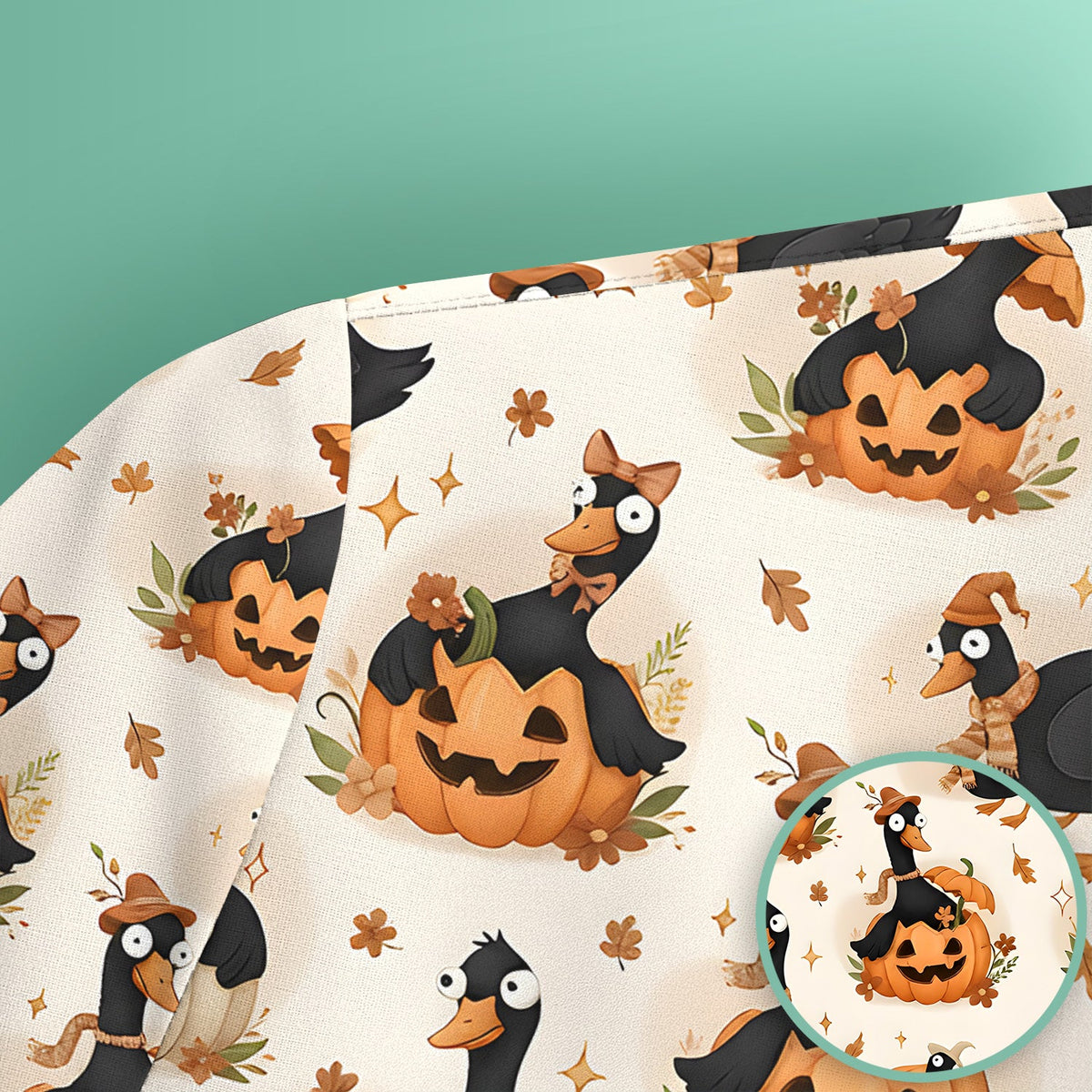 Pumpkin Black Goose Nurse Scrub Top